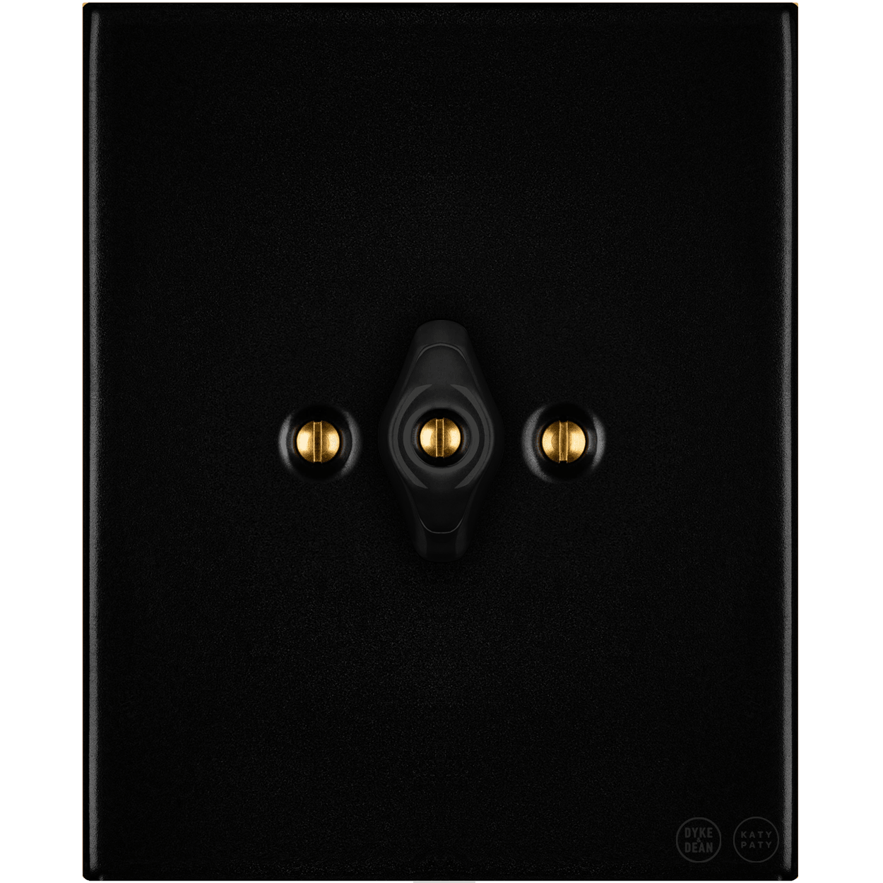 KATY PATY PORCELAIN PLATE WALL LIGHT SWITCH MATTE BLACK ROTARY - DYKE & DEAN