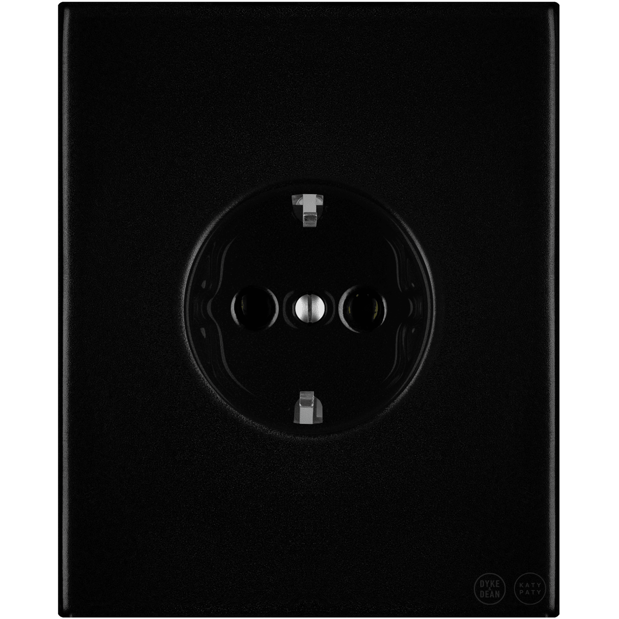 KATY PATY PORCELAIN PLATE WALL SCHUKO SOCKET MATTE BLACK - DYKE & DEAN