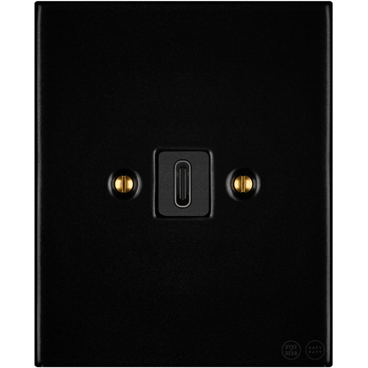 KATY PATY PORCELAIN PLATE WALL SOCKET MATTE BLACK USB - C - DYKE & DEAN