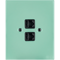 KATY PATY PORCELAIN PLATE WALL SOCKET MINT GREEN DOUBLE PC/USB - DYKE & DEAN