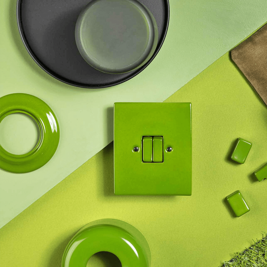 KATY PATY PORCELAIN PLATE WALL SOCKET MINT GREEN USB - C - DYKE & DEAN