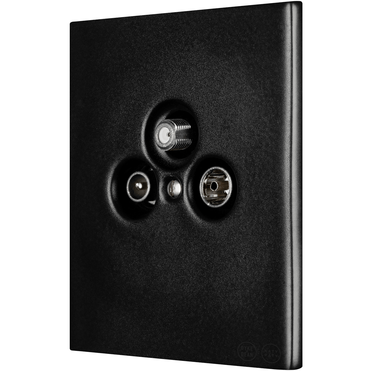 KATY PATY PORCELAIN PLATE WALL SOCKET TV ANTENNA MATTE BLACK - DYKE & DEAN