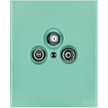 KATY PATY PORCELAIN PLATE WALL SOCKET TV ANTENNA MINT GREEN - DYKE & DEAN