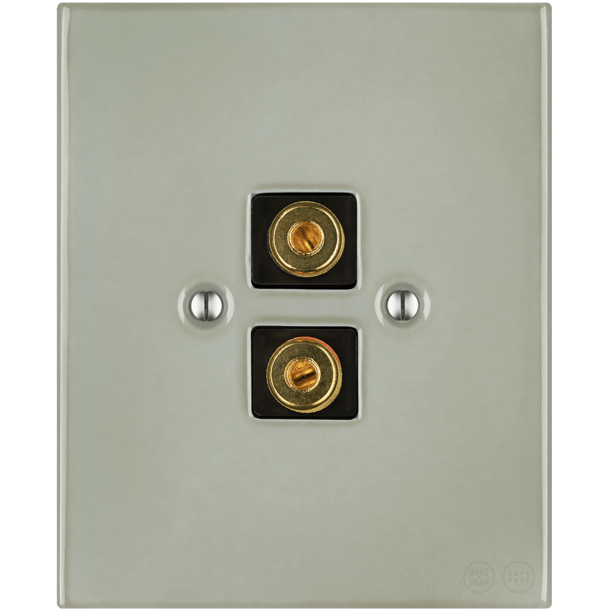 KATY PATY PORCELAIN PLATE WALL SPEAKER SOCKET GREY GREEN - DYKE & DEAN