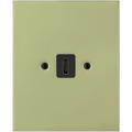 KATY PATY PORCELAIN PLATE WALL USB-C CHARGER MOSS GREEN - DYKE & DEAN