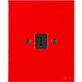 KATY PATY PORCELAIN PLATE WALL USB-C CHARGER RED - DYKE & DEAN