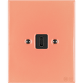 KATY PATY PORCELAIN PLATE WALL USB-C CHARGER SALMON PINK - DYKE & DEAN