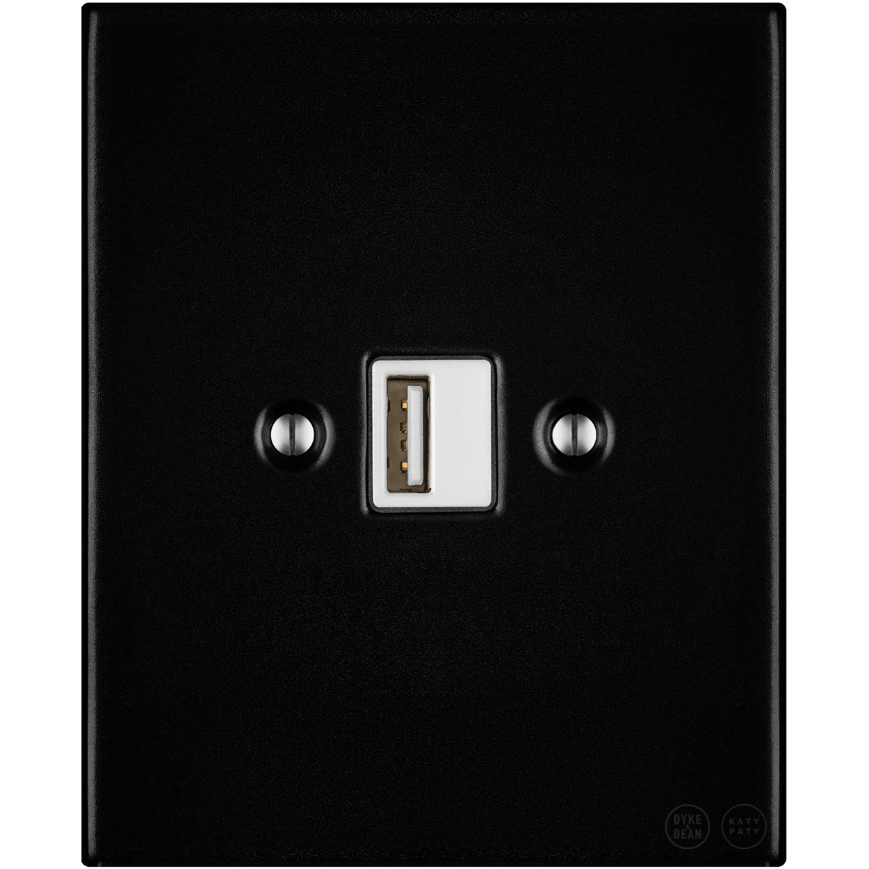 KATY PATY PORCELAIN PLATE WALL USB CHARGER MATTE BLACK - DYKE & DEAN