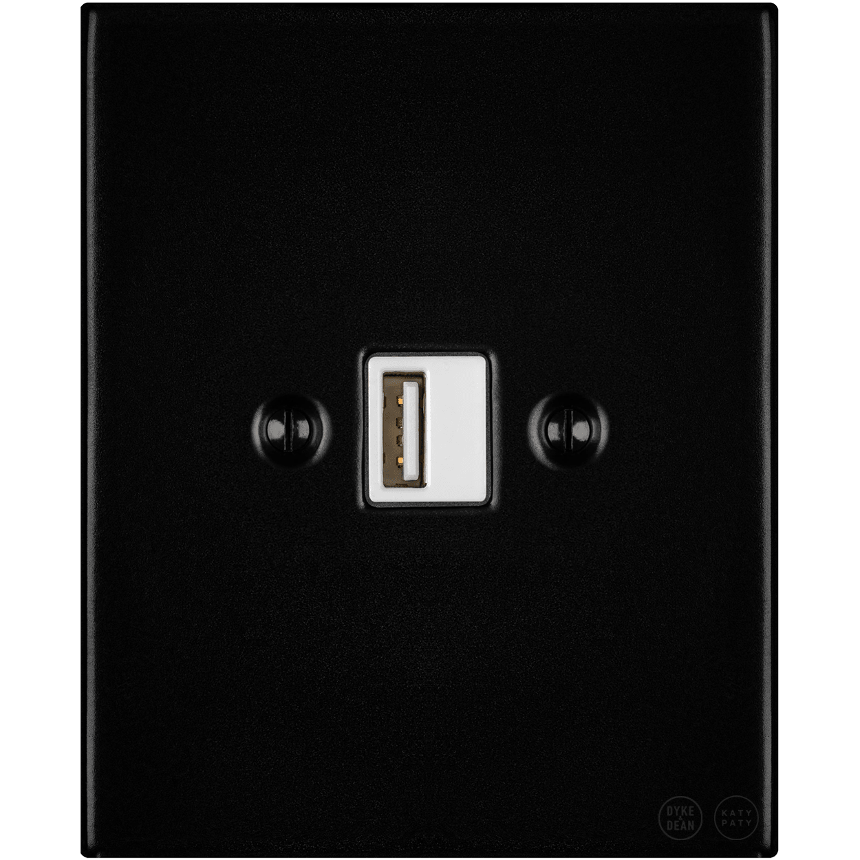 KATY PATY PORCELAIN PLATE WALL USB CHARGER MATTE BLACK - DYKE & DEAN