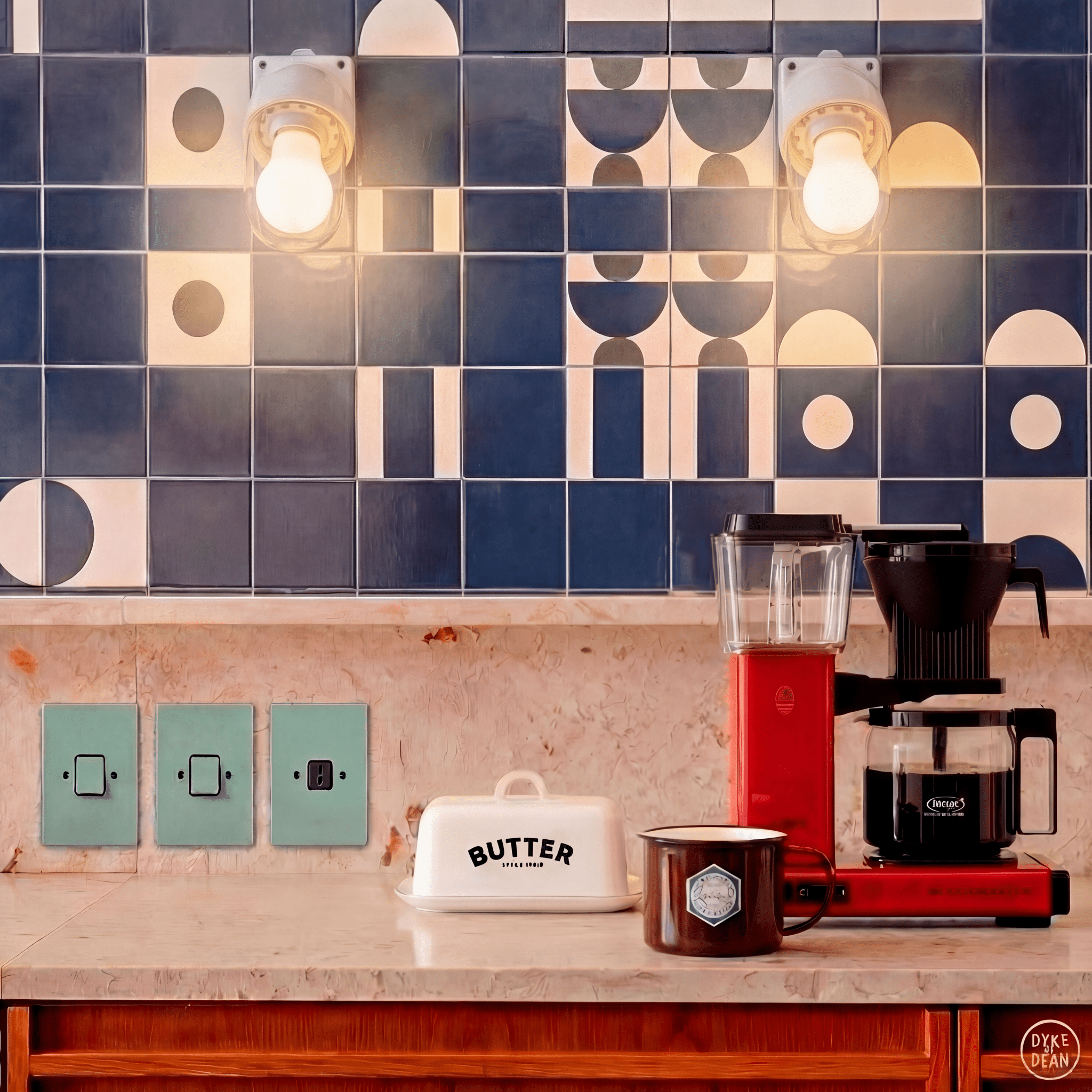 KATY PATY PORCELAIN PLATE WALL USB CHARGER MINT GREEN - DYKE & DEAN