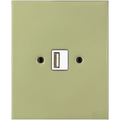KATY PATY PORCELAIN PLATE WALL USB CHARGER MOSS GREEN - DYKE & DEAN