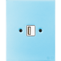 KATY PATY PORCELAIN PLATE WALL USB CHARGER PASTEL BLUE - DYKE & DEAN