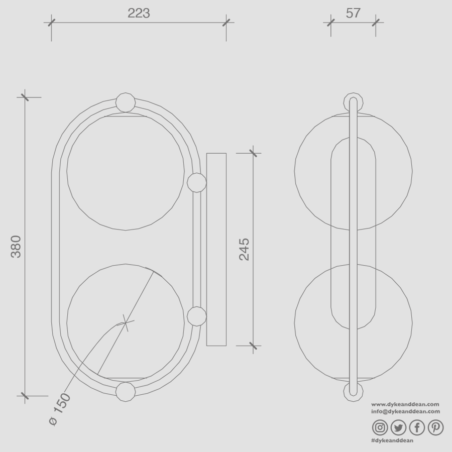 KOBAN WATERPROOF DOUBLE LOOP WALL LIGHT WHITE - DYKE & DEAN