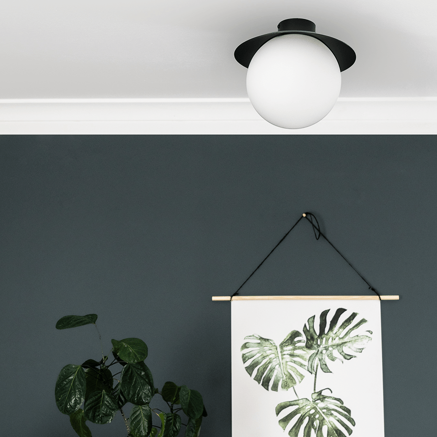 KUUL C WATERPROOF CEILING GLOBE LIGHT BLACK - DYKE & DEAN