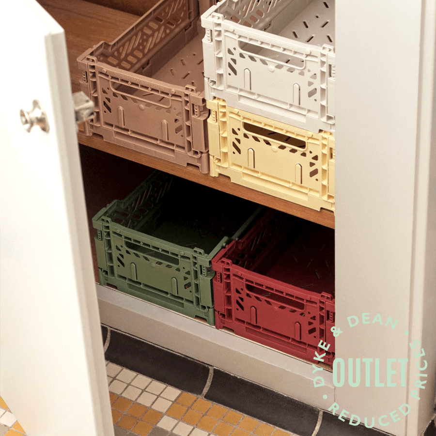 LARGE MAXI STACKING CRATE ALMOND GREEN OUTLET - DYKE & DEAN