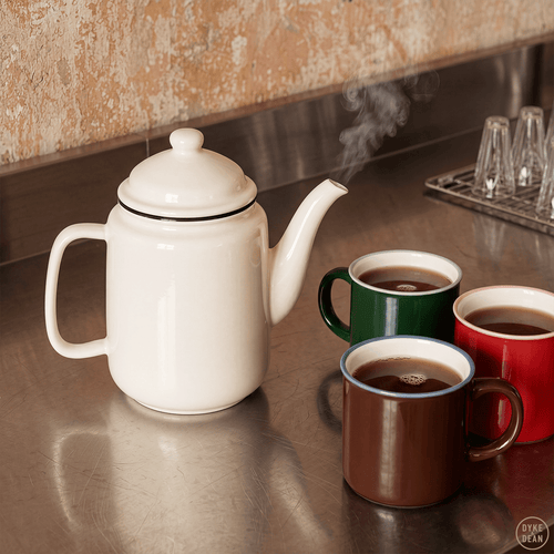 LARGE WHITE CERAMIC TEAPOT - DYKE & DEAN