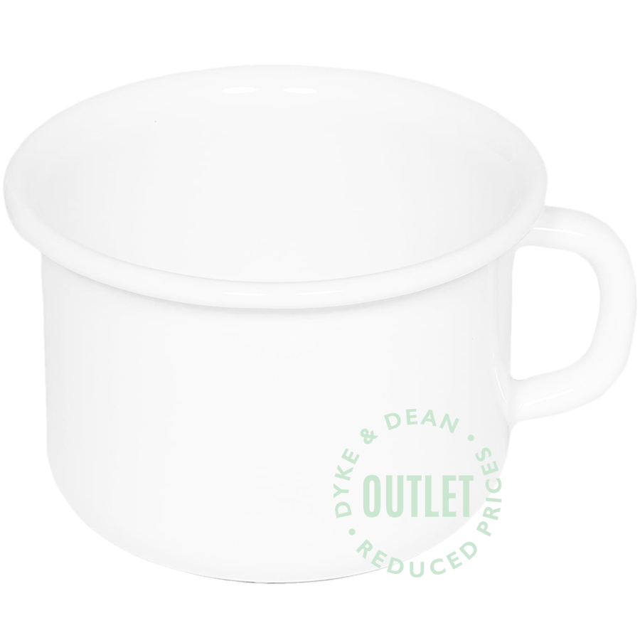 LARGE WHITE ENAMEL RIESS 10CM MUG - DYKE & DEAN