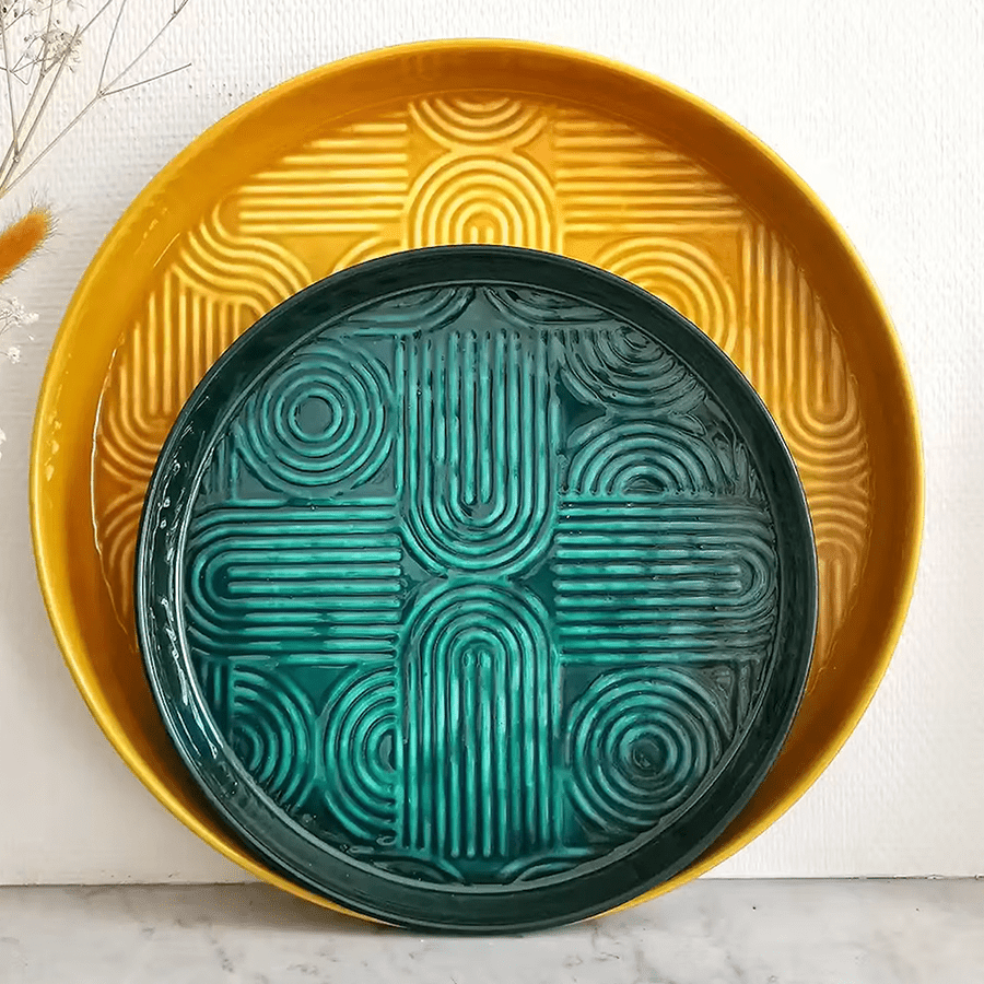 LUX PLATEAU TRAY GREEN 350mm - DYKE & DEAN