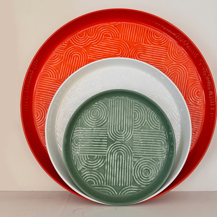 LUX PLATEAU TRAY GREEN 350mm - DYKE & DEAN