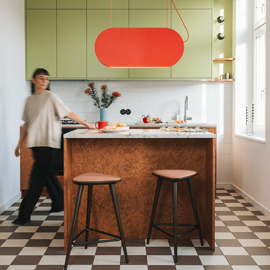 MALUMI A SUSPENSION PENDANT LIGHT RED ORANGE - DYKE & DEAN