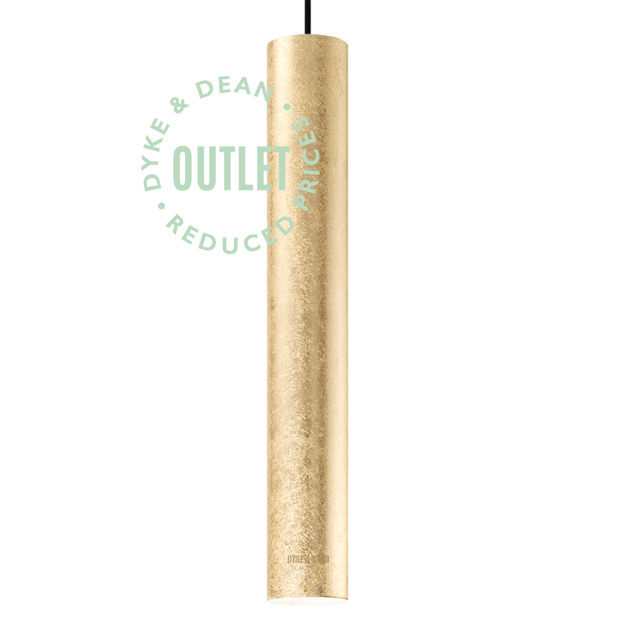 METAL TUBE BATON PENDANT SATIN BRASS OUTLET - DYKE & DEAN