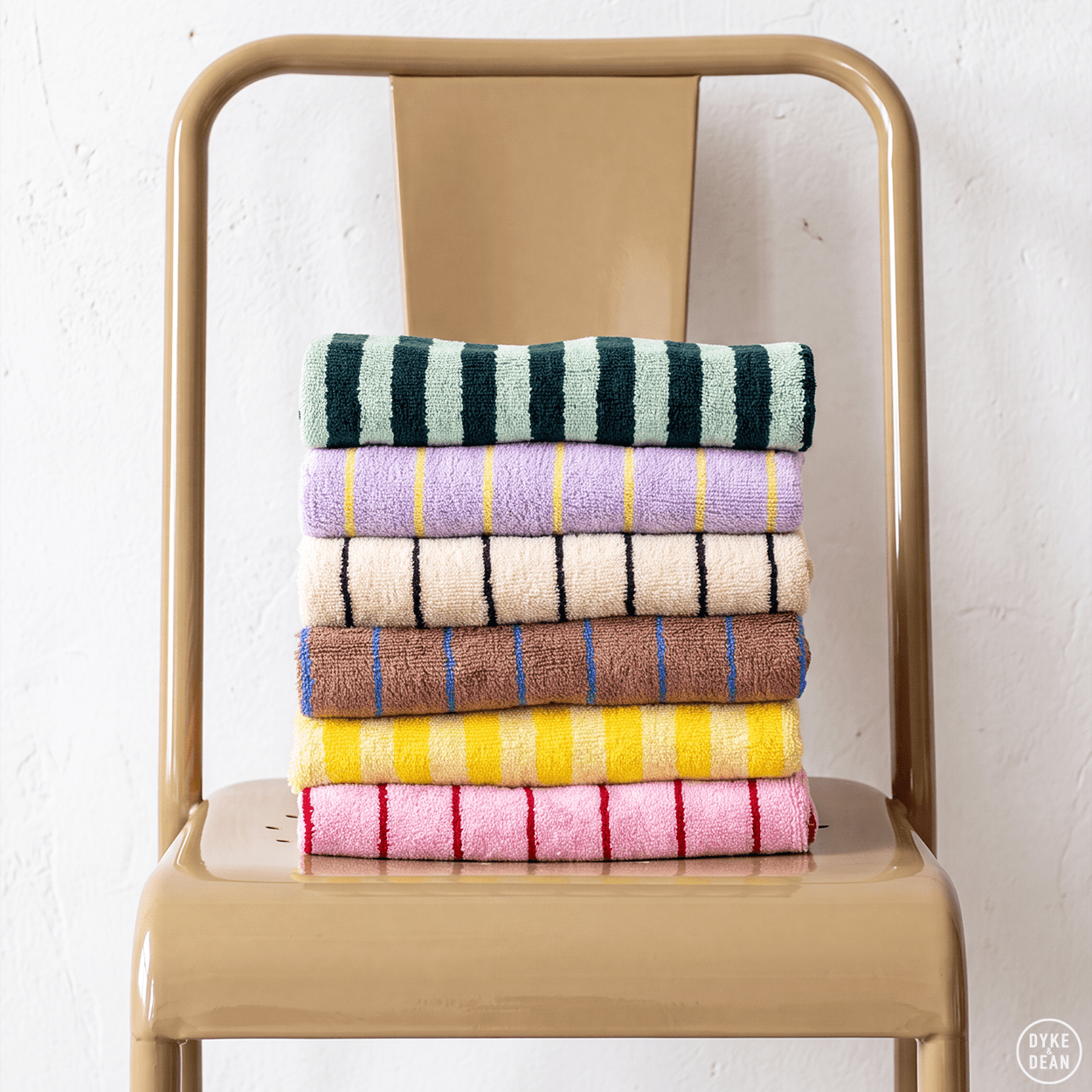 NARAM BATH TOWELS CAMEL & ULTRAMARINE BLUE - DYKE & DEAN