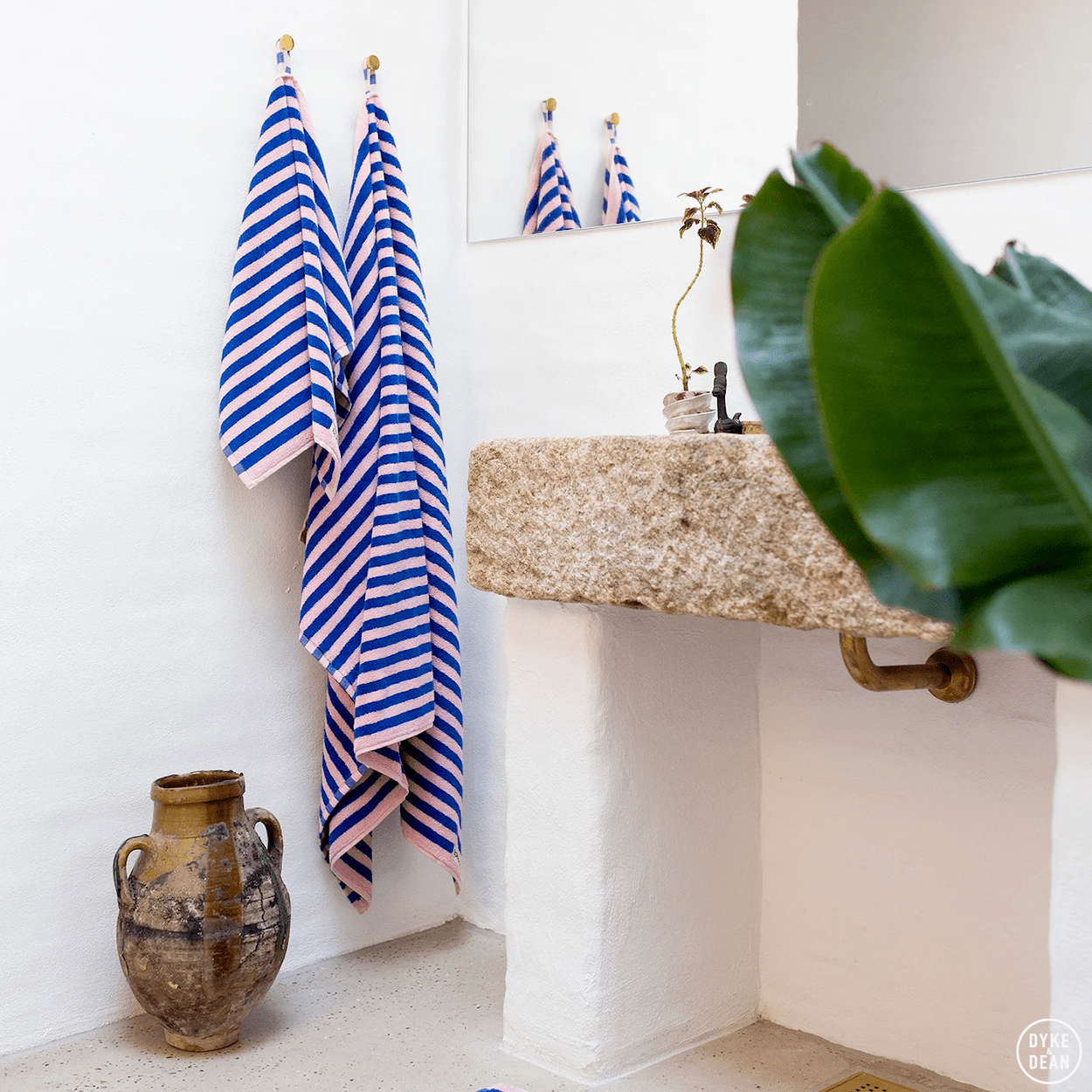 NARAM BATH TOWELS DAZZLING BLUE & ROSE - DYKE & DEAN