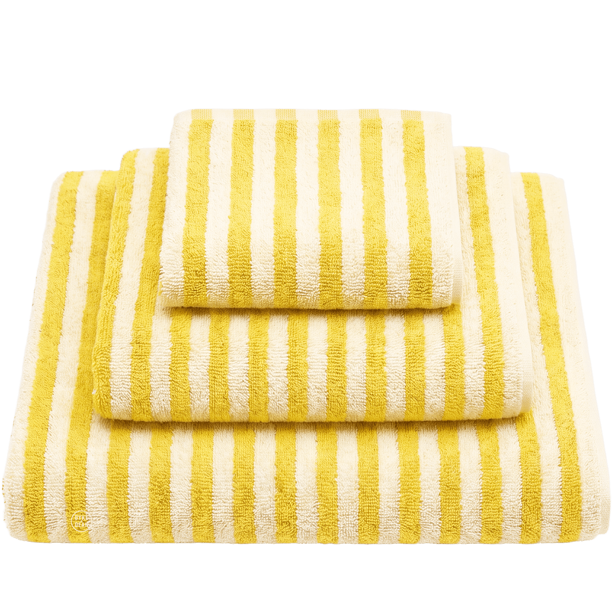 NARAM BATH TOWELS PRISTINE & NEON YELLOW - DYKE & DEAN