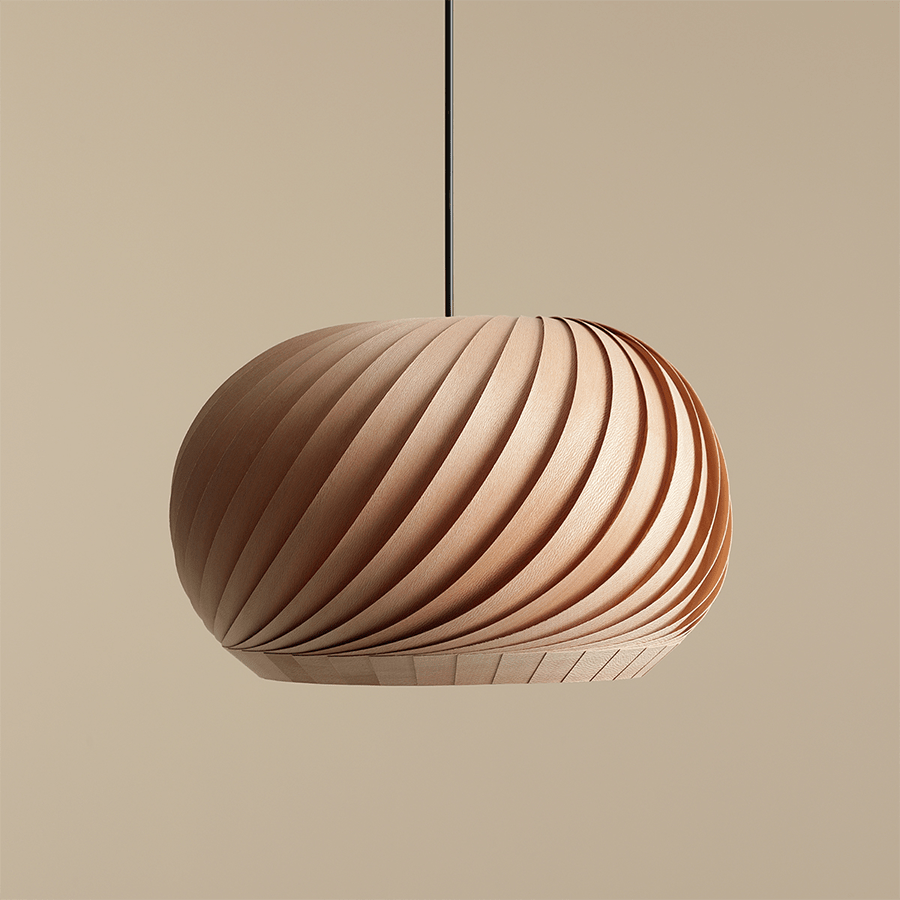 NATURE BEECH WOOD PENDANT LIGHT SMALL - DYKE & DEAN
