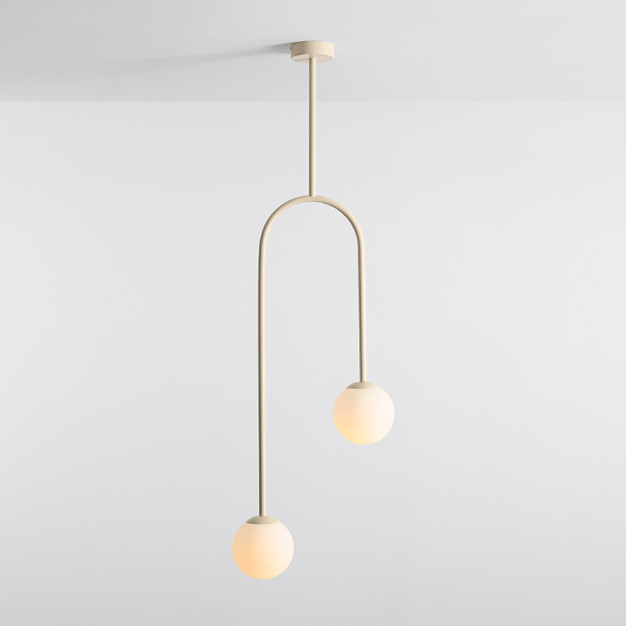 NAVE 2 GLOBE FIXED CEILING LIGHT CREAM - DYKE & DEAN