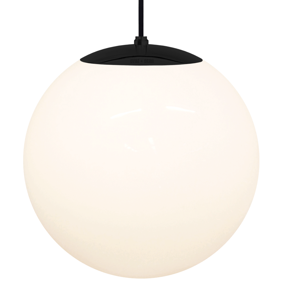 OPAL GLOBE PENDANT BLACK 400mm - DYKE & DEAN