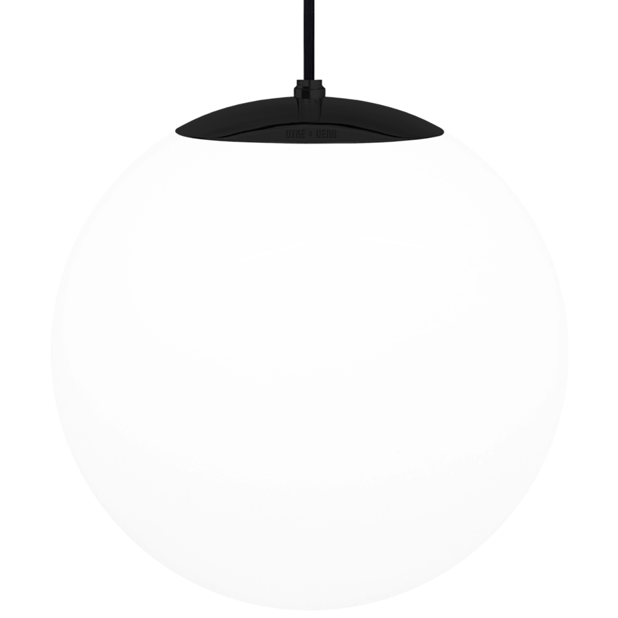 OPAL GLOBE PENDANT BLACK 400mm - DYKE & DEAN