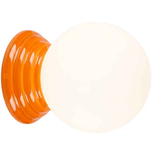 ORANGE CERAMIC SCONCE WATERPROOF OPAL GLOBE WALL LIGHT - DYKE & DEAN