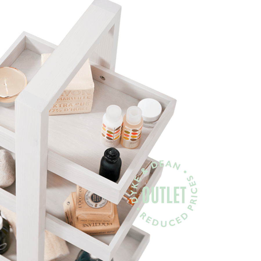 OYSTER WHITE BATHROOM CADDY OUTLET - DYKE & DEAN