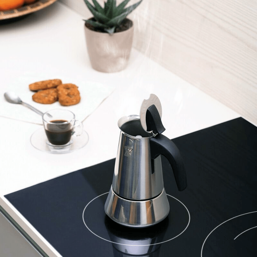 PEZZETTI 4 CUP COFFEE MAKER INDUCTION HOB INDIGO BLUE - DYKE & DEAN