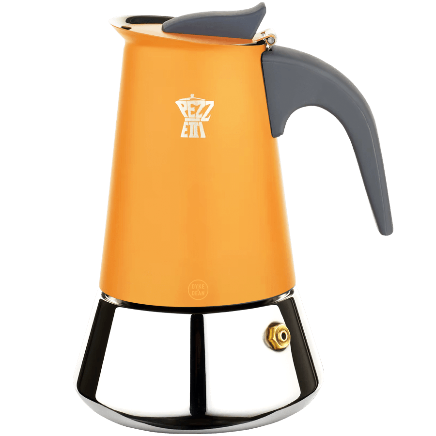 PEZZETTI 4 CUP COFFEE MAKER INDUCTION HOB ORANGE - DYKE & DEAN