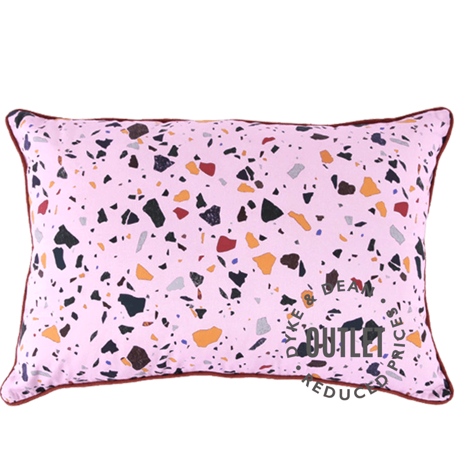 PINK & MULTI COLOUR TERRAZZO LONG CUSHION OUTLET - DYKE & DEAN