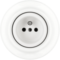 PORCELAIN 2 PIN WALL SOCKET WHITE - DYKE & DEAN