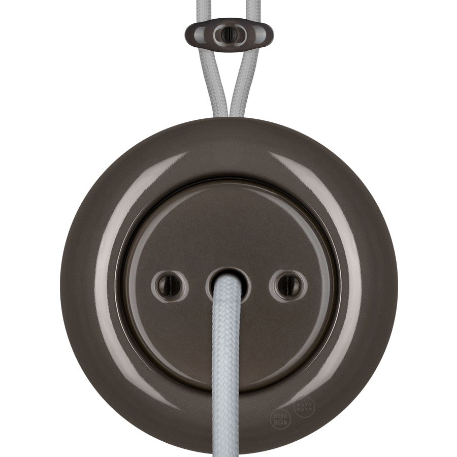 PORCELAIN KATY PATY COLONA ROUND SURFACE MOUNTED CABLE GLAND SOCKET BROWN - DYKE & DEAN