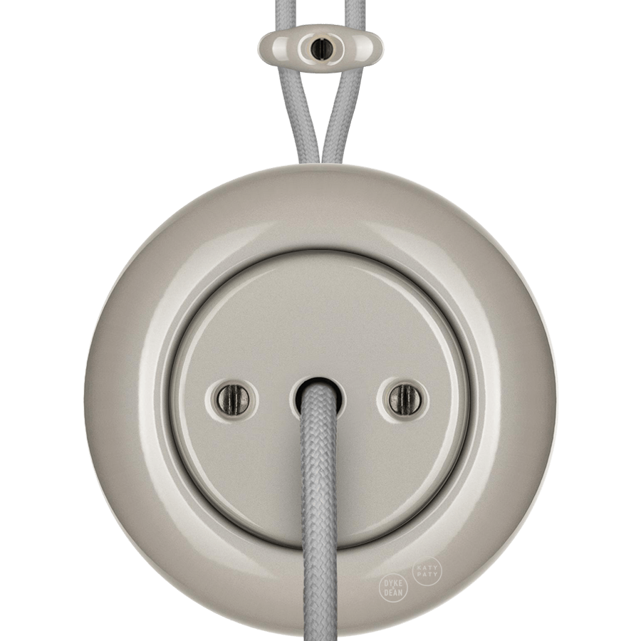 PORCELAIN KATY PATY COLONA ROUND SURFACE MOUNTED CABLE GLAND SOCKET CAPPUCCINO - DYKE & DEAN