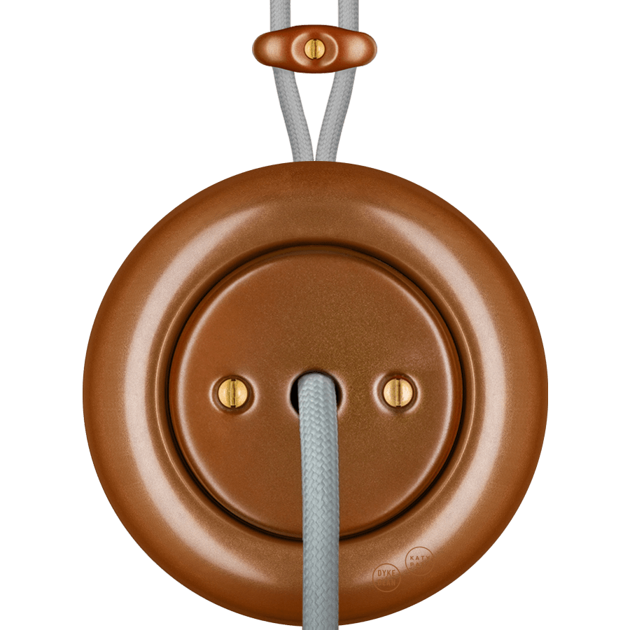 PORCELAIN KATY PATY COLONA ROUND SURFACE MOUNTED CABLE GLAND SOCKET COPPER - DYKE & DEAN