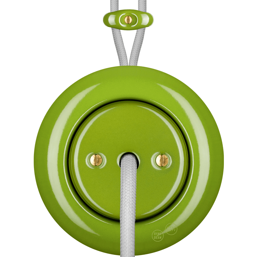 PORCELAIN KATY PATY COLONA ROUND SURFACE MOUNTED CABLE GLAND SOCKET GREEN - DYKE & DEAN