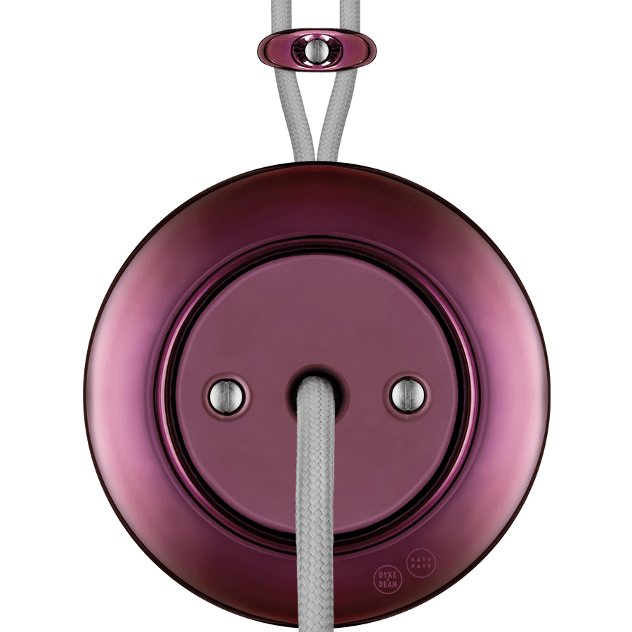 PORCELAIN KATY PATY COLONA ROUND SURFACE MOUNTED CABLE GLAND SOCKET PURPLE - DYKE & DEAN