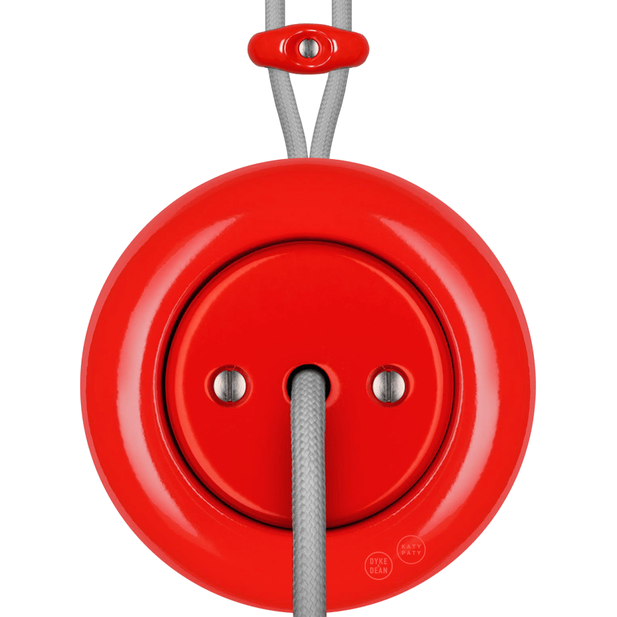 PORCELAIN KATY PATY COLONA ROUND SURFACE MOUNTED CABLE GLAND SOCKET RED - DYKE & DEAN