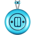 PORCELAIN KATY PATY COLONA ROUND SURFACE MOUNTED DOUBLE SLIM BUTTON SWITCH SKY BLUE - DYKE & DEAN