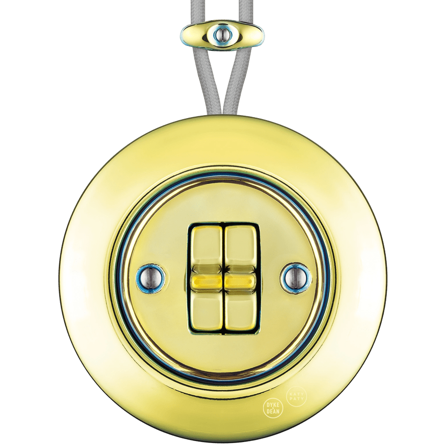 PORCELAIN KATY PATY COLONA ROUND SURFACE MOUNTED DOUBLE TOGGLE BUTTON SWITCH LUCEDO - DYKE & DEAN