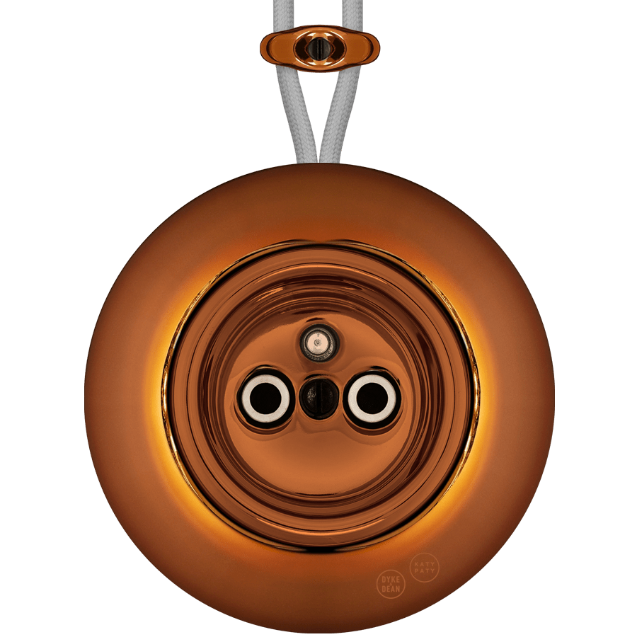 PORCELAIN KATY PATY COLONA ROUND SURFACE MOUNTED EURO SOCKET BRONZE - DYKE & DEAN