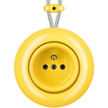 PORCELAIN KATY PATY COLONA ROUND SURFACE MOUNTED EURO SOCKET YELLOW - DYKE & DEAN