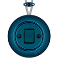 PORCELAIN KATY PATY COLONA ROUND SURFACE MOUNTED FAT BUTTON SWITCH DARK BLUE - DYKE & DEAN