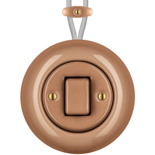 PORCELAIN KATY PATY COLONA ROUND SURFACE MOUNTED FAT BUTTON SWITCH DERMA - DYKE & DEAN